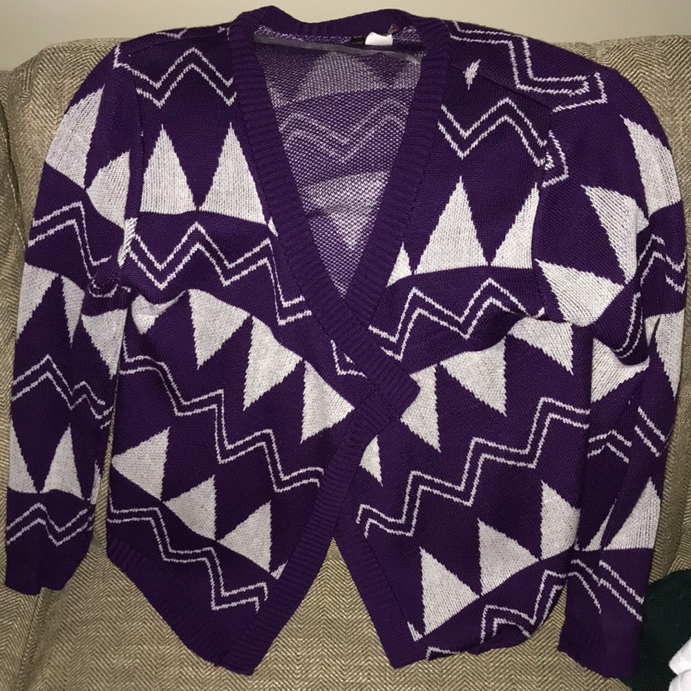 Aztec purple cardigan